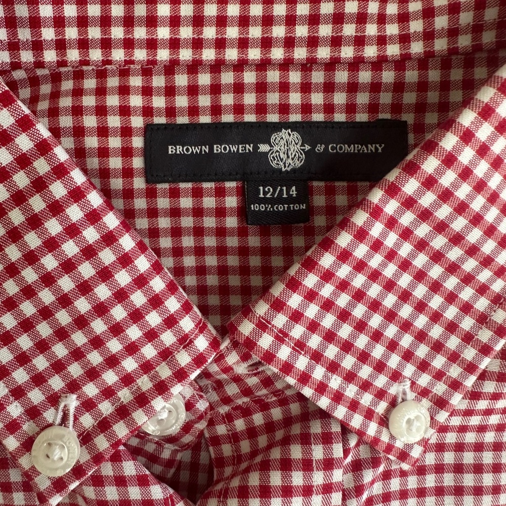 Red Gingham Brown Bowen and Co. Button Down